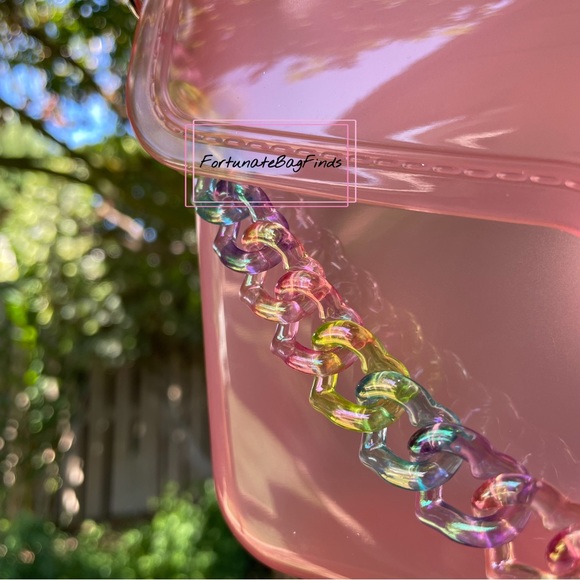TRIPLE HEARTS Pastel Rainbow Jelly Resin Bag Strap Novelty Bag Strap Kawaii Y2K - Picture 8 of 14